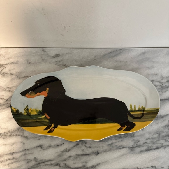 Anthropologie Sally Muir Dachshund Decorative Plate NWOT - Picture 9 of 11